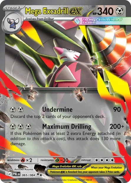 Mega Excadrill ex, Pokémon card PBL 065 — Pitch Black set