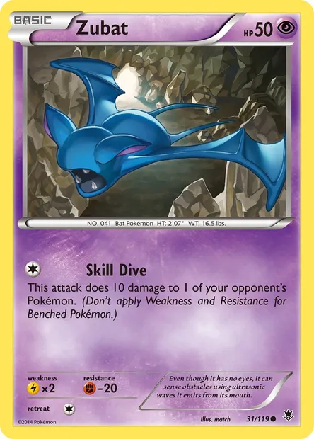 Zubat, Pokémon card PHF 31 — Phantom Forces set