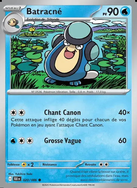 Batracné, carte Pokémon BLK 020 — extension Foudre Noire