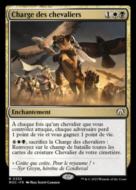 Charge des chevaliers, carte Magic MOC 333 — extension March of the Machine Commander