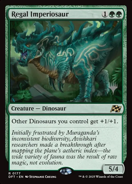 Impériosaure royal, carte Magic PDFT 177p — extension Aetherdrift Promos