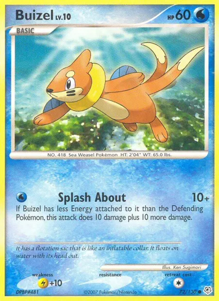 Buizel, Pokémon card DP 72 — Diamond & Pearl set