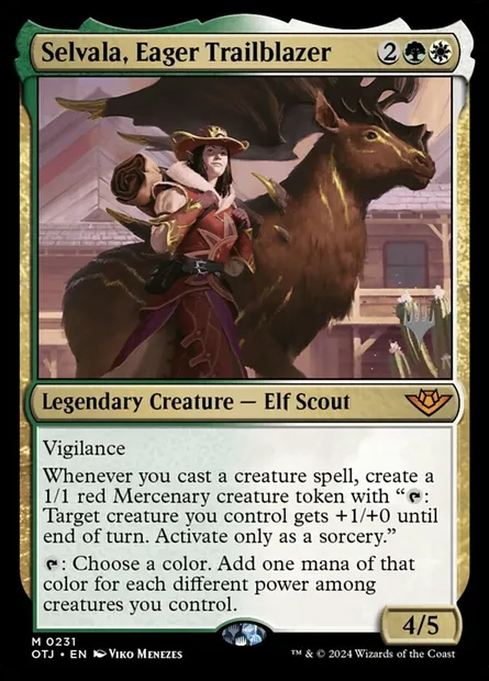 Selvala, Eager Trailblazer, Magic card POTJ 231p — Outlaws of Thunder Junction Promos set