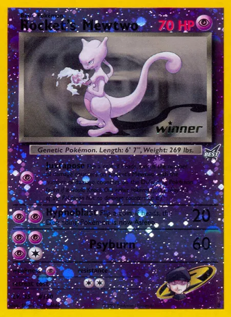 Rocket’s Mewtwo, carte Pokémon BP 8 — extension Best of game