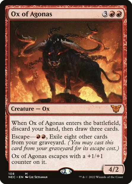 Ox of Agonas, Magic card NEC 108 — Neon Dynasty Commander set