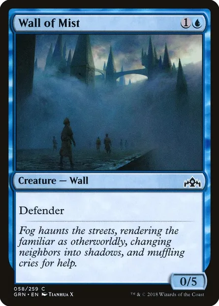 Wall of Mist, Magic card GRN 58 — Guilds of Ravnica set