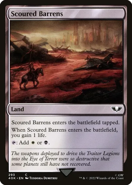 Landes érodées, carte Magic 40K 293 — extension Warhammer 40,000 Commander
