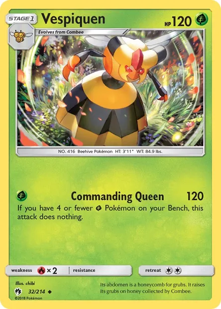 Vespiquen, Pokémon card LOT 32 — Lost Thunder set