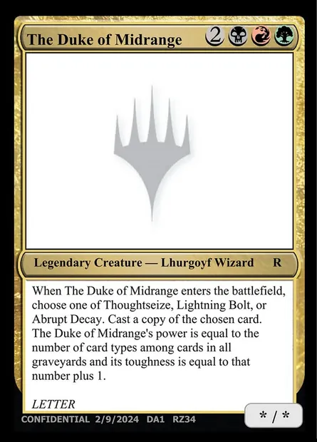 The Duke of Midrange, Magic card UNK RZ34 — Unknown Event set