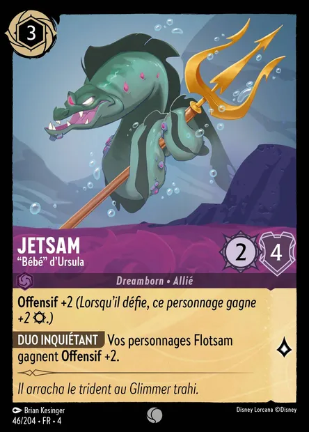 Jetsam - "Bébé" d'Ursula, carte Disney Lorcana CH4-046 — extension Le Retour d'Ursula