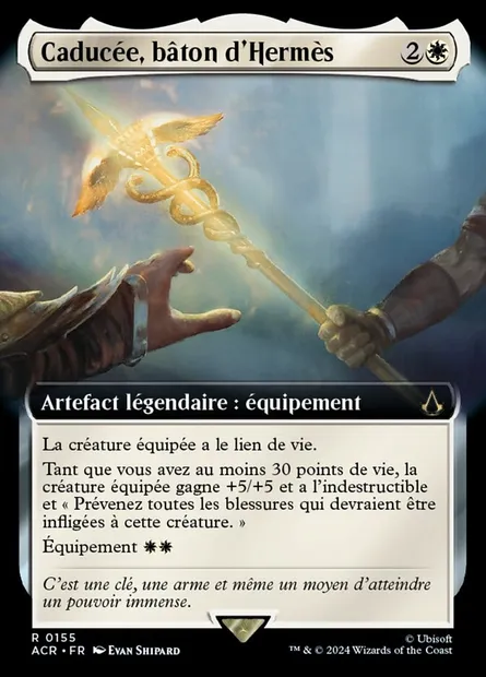 Caducée, bâton d'Hermès, carte Magic ACR 155 — extension Assassin's Creed