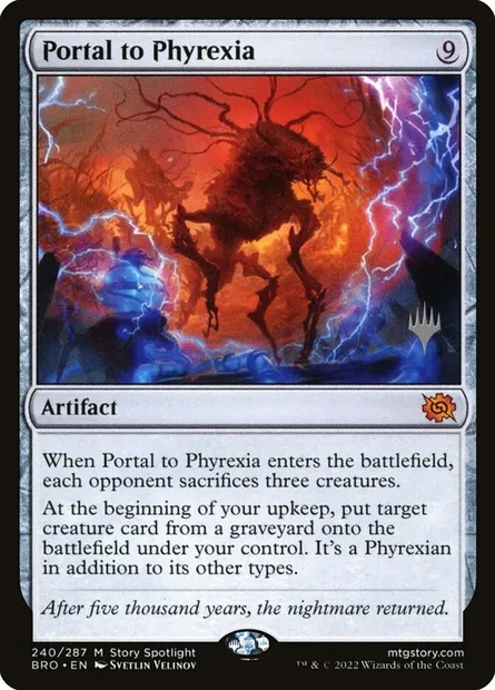 Portail de Phyrexia, carte Magic PBRO 240p — extension The Brothers' War Promos