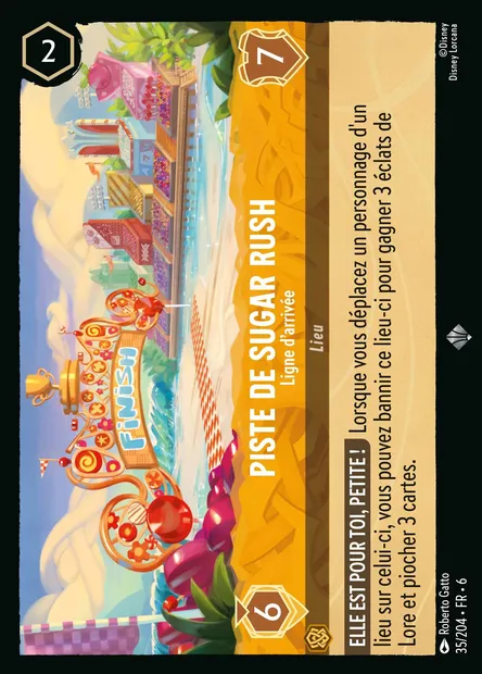 Piste de Sugar Rush - Ligne d'arrivée, carte Disney Lorcana CH6-035 — extension La Mer Azurite