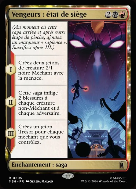 Vengeurs : état de siège, carte Magic MSH 205 — extension Marvel Super Heroes