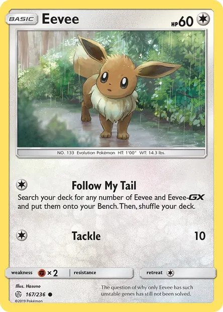 Eevee, Pokémon card CEC 167 — Cosmic Eclipse set