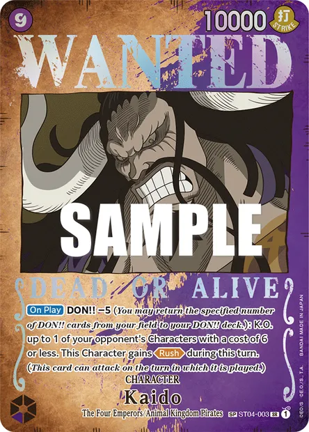 Kaido, One Piece card ST04-003 — Animal Kingdom Pirates set