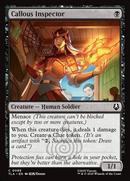 Callous Inspector, Magic card TLA 89 — Avatar: The Last Airbender set