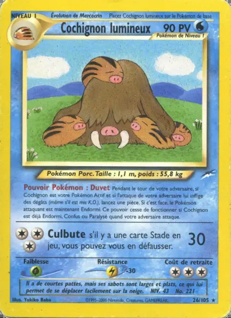 Cochignon lumineux, carte Pokémon NDE 26 — extension Neo Destiny