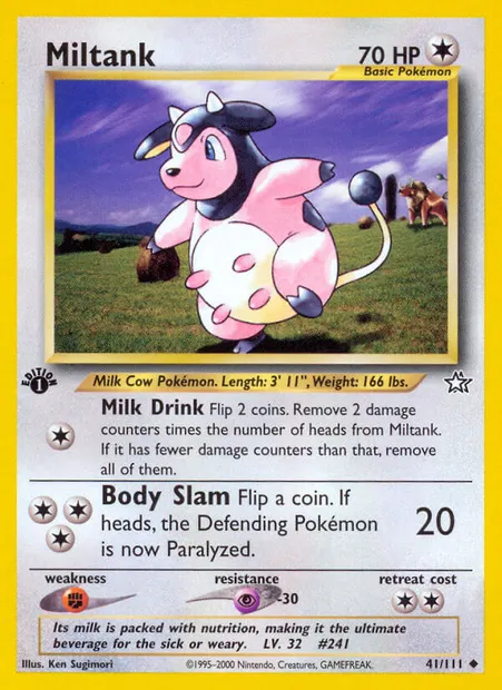 Miltank, Pokémon card NG 41 — Neo Genesis set