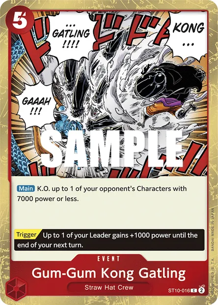 Gum-Gum Kong Gatling, One Piece card ST10-016 — The Three Captains set