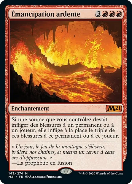Émancipation ardente, carte Magic M21 143 — extension Core Set 2021