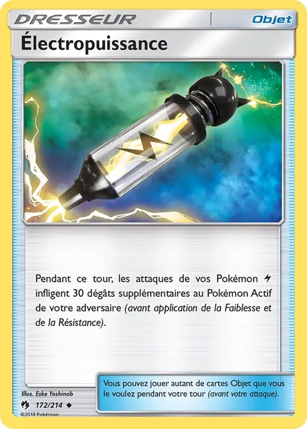 Électropuissance, carte Pokémon LOT 172 — extension Tonnerre Perdu