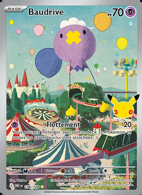 Baudrive, carte Pokémon 30C 136 — extension 30ᵉ Anniversaire
