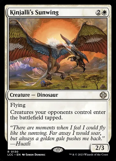 Kinjalli's Sunwing, Magic card LCC 130 — The Lost Caverns of Ixalan Commander set