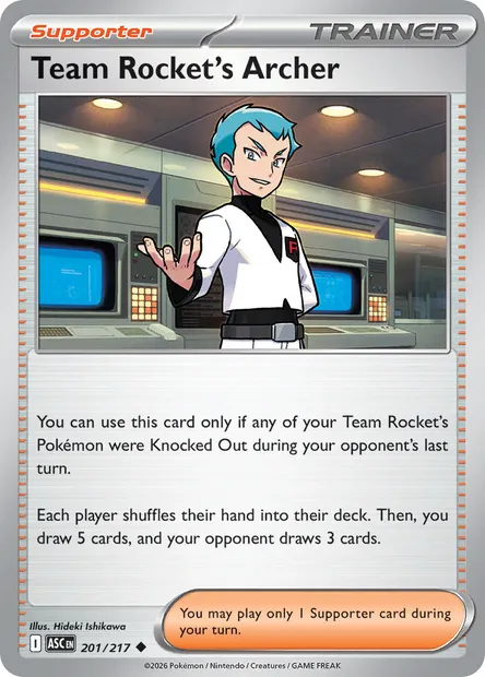 Team Rocket's Archer, Pokémon card ASC 201 — Ascended Heroes set