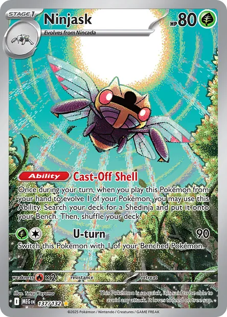 Ninjask, Pokémon card MEG 137 — Mega Evolution set