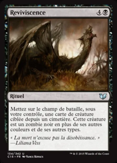 Reviviscence, carte Magic C15 134 — extension Commander 2015