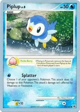 Piplup Lv.8, carte Pokémon WCD08 072 — extension World Championship Decks 2008