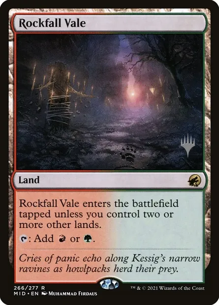 Rockfall Vale, Magic card PMID 266p — Innistrad: Midnight Hunt Promos set