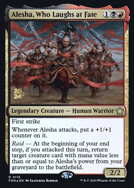 Alesha, Who Laughs at Fate, Magic card PFDN 115s — Foundations Promos set