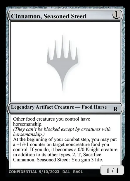 Cinnamon, Seasoned Steed, carte Magic UNK RA01 — extension Unknown Event