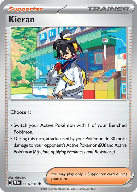 Kieran, Pokémon card PRE 113 — Prismatic Evolutions set