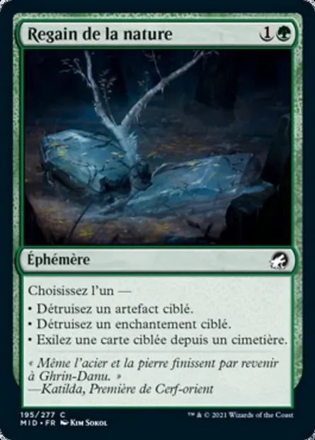 Regain de la nature, carte Magic MID 195 — extension Innistrad : chasse de minuit