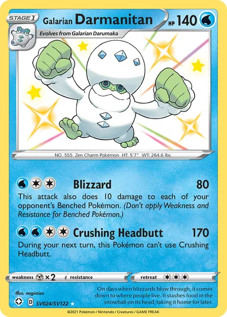 Galarian Darmanitan, Pokémon card SHF SV024 — Shining Fates set