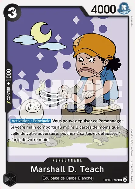 Marshall D. Teach, carte One Piece OP09-092 — extension LES NOUVEAUX EMPEREURS