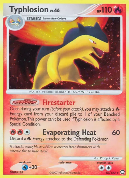 Typhlosion, Pokémon card MT 16 — Mysterious Treasures set