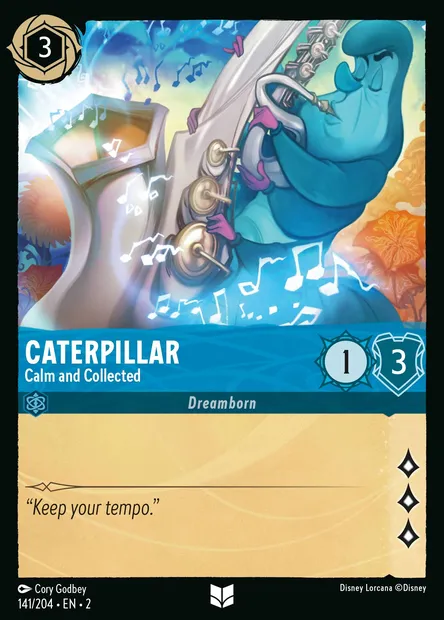 Caterpillar - Calm and Collected, Disney Lorcana card CH2-141 — Rise of the Floodborn set