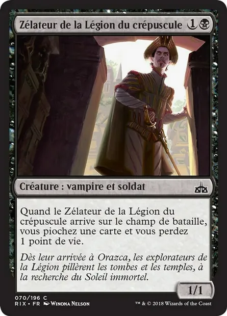 Zélateur de la Légion du crépuscule, carte Magic RIX 70 — extension Les combattants d'Ixalan