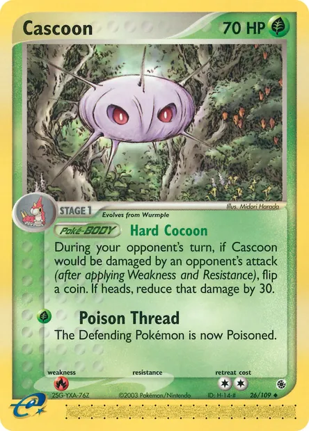 Cascoon, Pokémon card RS 26 — Ruby & Sapphire set