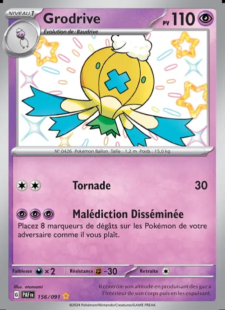 Grodrive, carte Pokémon PAF 156 — extension Destinées de Paldea