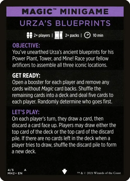 Urza's Blueprints (minigame) // Urza's Blueprints (cont'd), carte Magic MMH2 4 — extension Modern Horizons 2 Minigames