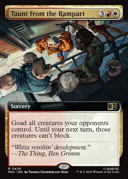 Taunt from the Rampart, Magic card MSC 420 — Marvel Super Heroes Commander set