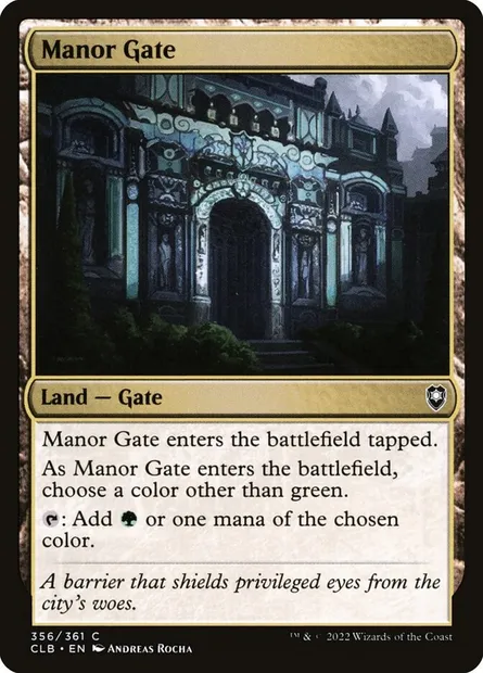 Manor Gate, Magic card CLB 356 — Commander Legends: Battle for Baldur's Gate set