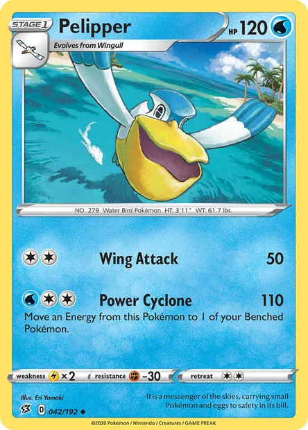 Pelipper, Pokémon card RCL 42 — Rebel Clash set