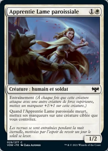 Apprentie Lame paroissiale, carte Magic VOW 29 — extension Innistrad : noce écarlate