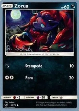 Zorua, carte Pokémon WCD18 052 — extension World Championship Decks 2018
